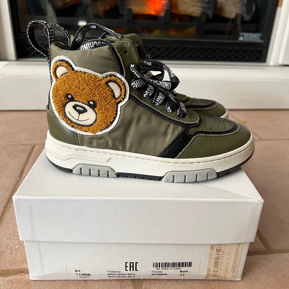 Moschino High top Teddy Sport Sneaker size IT 31 / US 13 - Picture 1 of 9
